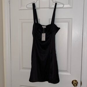 DANIELLE BERNSTEIN Black, Ruched Bralet Princess Dress Size Medium New With Tags